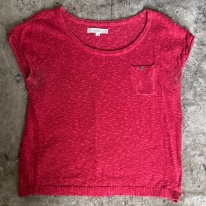 LOFT Women's Vibrant Red Short Sleeve Tee